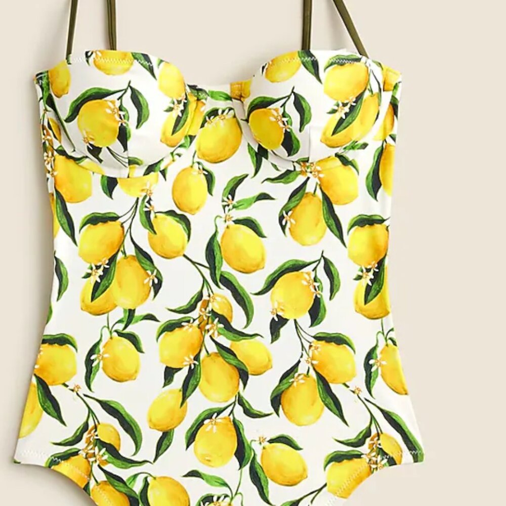 J. Crew 'Balconette' underwire one-piece swimsuit in limoncello